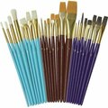 Pacon Paint Brush Set, 3 Brush Hairs, 4 Brush Shapes, AST, 24PK PAC5134